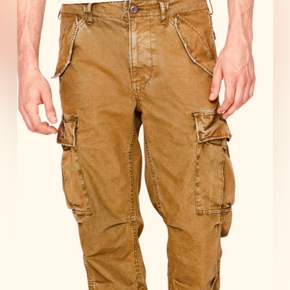 New Ralph Lauren Denim & Supply Cargo khaki Cargo Pants 34x32 US/Brit Flag NWOT